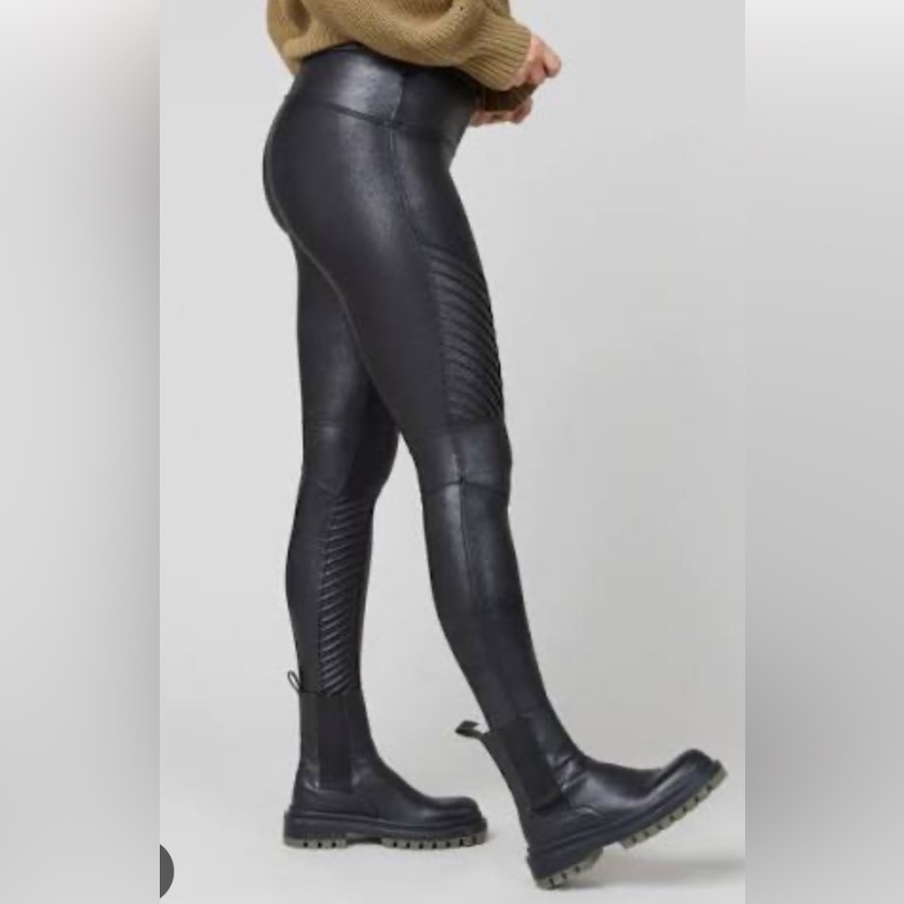 Spanx moto leggings.